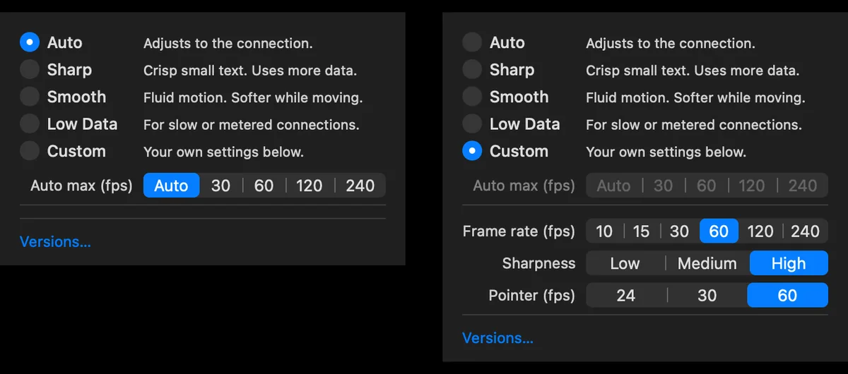 Picture modes